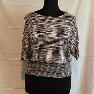 Lane Bryant Black/Brown/Cream Dolman Sleeve Boxy Blouse
